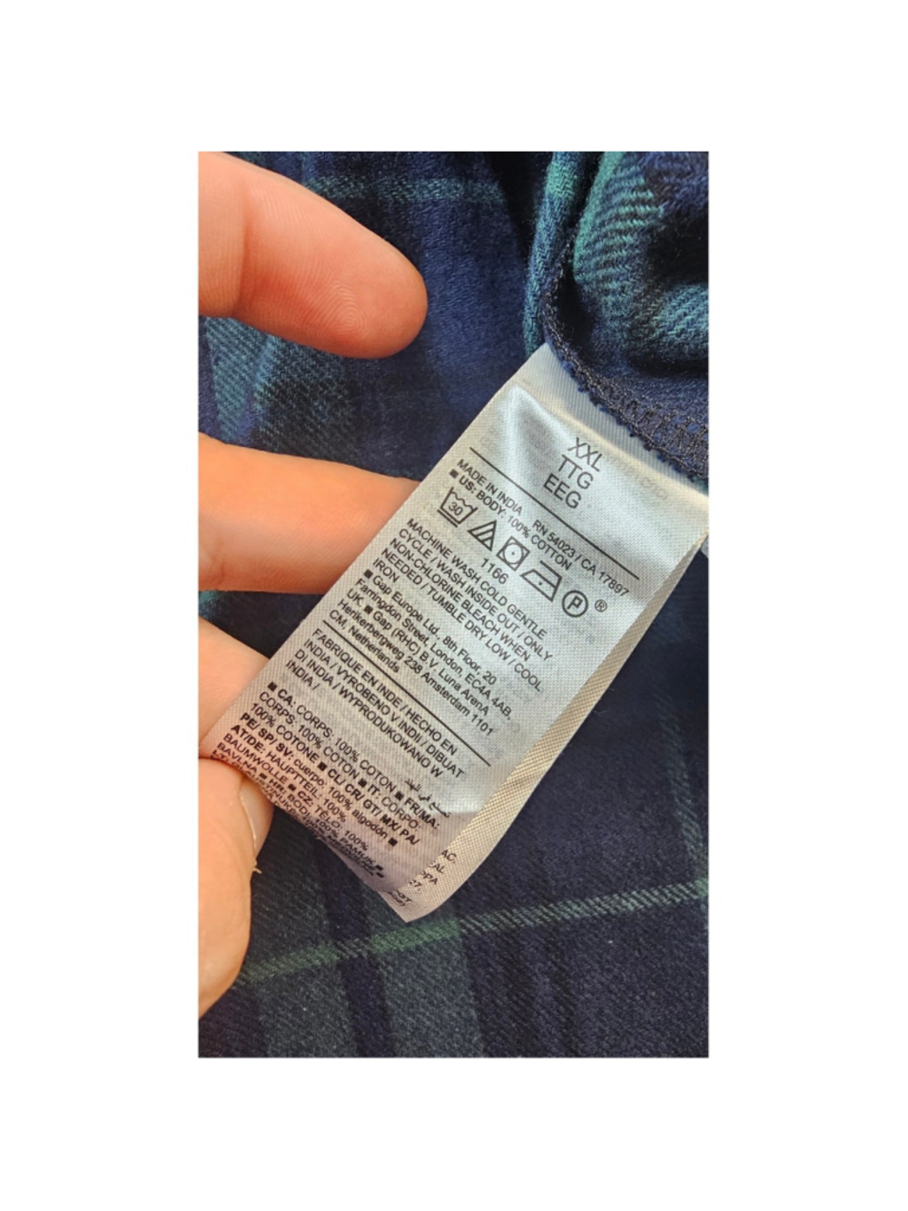 NWT Old navy The boyfriend XXL blue green plaid relaxed fit button up flannel - Picture 5 of 7